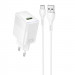 СЗУ Hoco CS111A Lounge QC3.0 22.5W (1USB-A) + кабель USB to Type-C (White)
