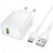 Фото СЗУ Hoco CS111A Lounge QC3.0 22.5W (1USB-A) + кабель USB to Type-C (White) на vchehle.ua