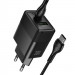 СЗУ Hoco CS112A Lounge PD30W+QC3.0 (1USB-A/1C) + кабель Type-C to Type-C (Black) в магазине vchehle.ua