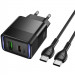 Купить СЗУ Hoco CS112A Lounge PD30W+QC3.0 (1USB-A/1C) + кабель Type-C to Type-C (Black) на vchehle.ua