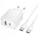 Фото СЗУ Hoco CS112A Lounge PD30W+QC3.0 (1USB-A/1C) + кабель Type-C to Type-C (White) на vchehle.ua