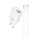 СЗУ Hoco N63 Gentle PD30W+QC3.0 (1USB-A/1C) + кабель Type-C to Type-C (White)