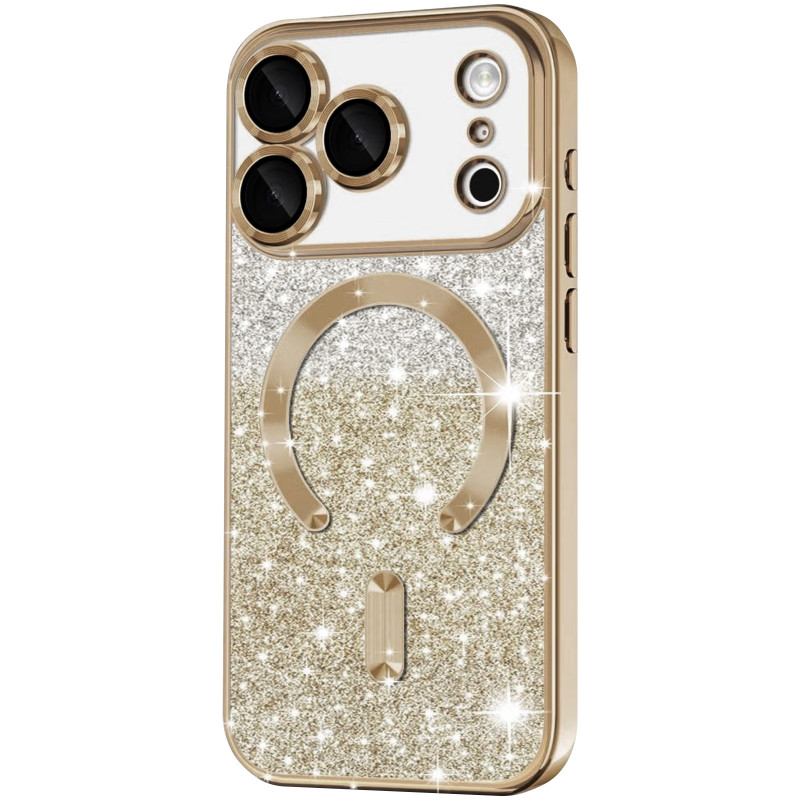 TPU чехол Delight case with Magnetic Safe с защитными линзами на камеру для Apple iPhone 17 Pro (6.3") (Золотой / Desert gold)