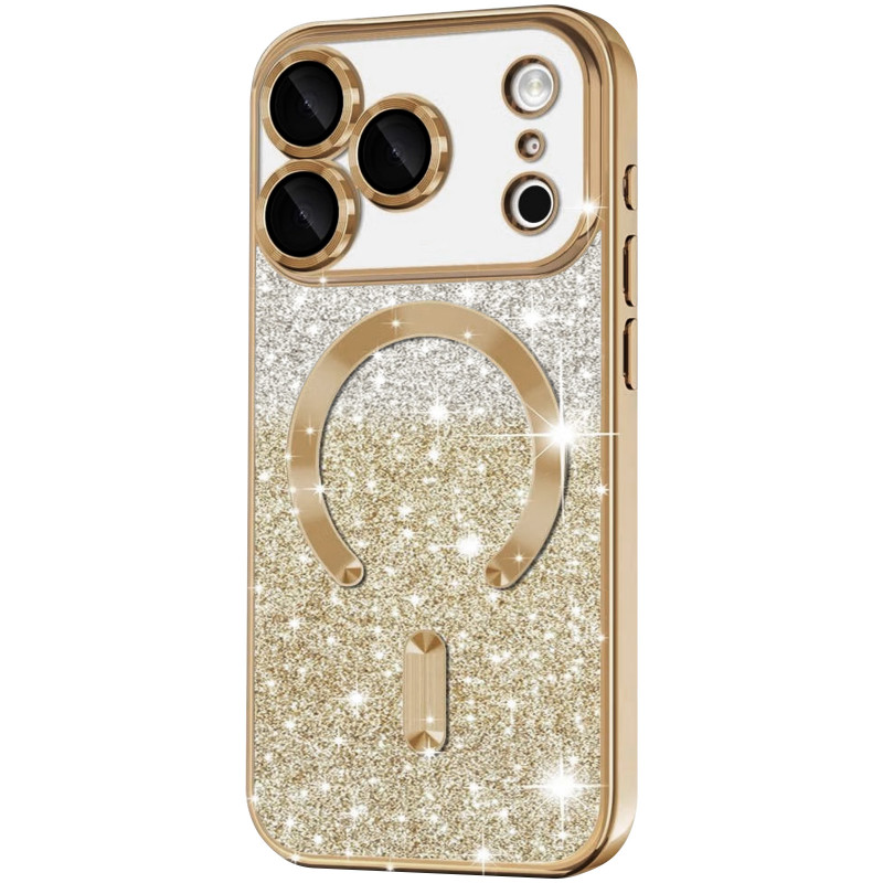 TPU чехол Delight case with Magnetic Safe с защитными линзами на камеру для Apple iPhone 17 Pro (6.3") (Золотой / Gold)