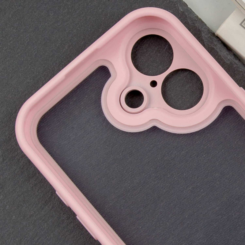 Фото TPU чехол Transparent + Colour 1,5mm для Apple iPhone 16 (6.1") (Pink) в магазине vchehle.ua