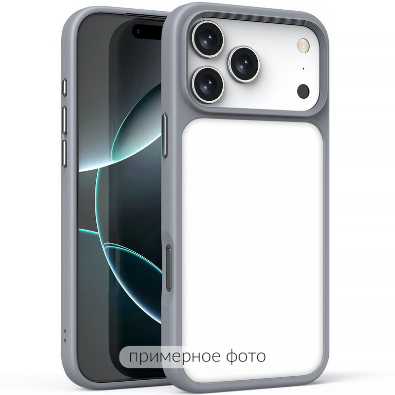 TPU+PC чехол Metal Buttons для Apple iPhone 17 (6.3") (Серый / Grey)