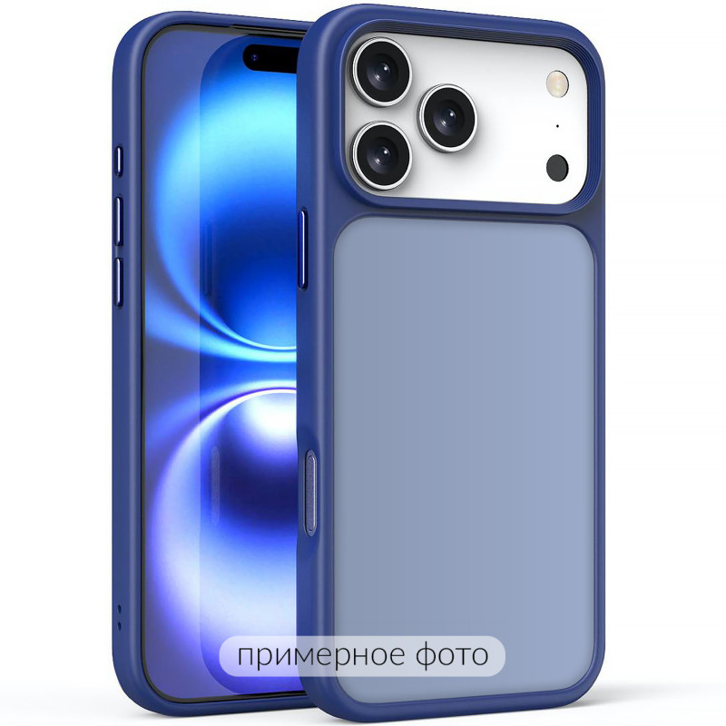 TPU+PC чехол Metal Buttons для Apple iPhone 17 Air (6.5") (Синий / Navy Blue)