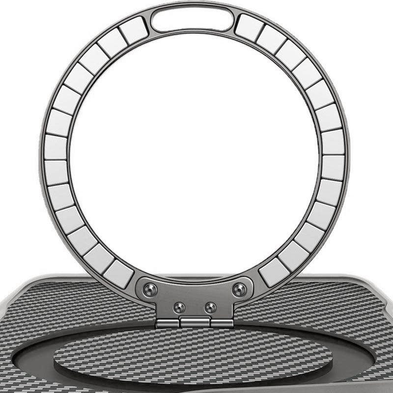 Фото TPU+PC чохол Metal Buttons with Magnetic Safe Carbon Ring на Apple iPhone 17 Pro Max (6.9") (Сірий) на vchehle.ua