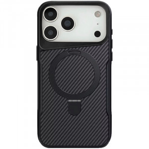 TPU+PC чехол Metal Buttons with Magnetic Safe Carbon Ring для Apple iPhone 17 Pro Max (6.9")