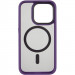 Фото TPU+PC чехол Metal Buttons with Magnetic Safe для Apple iPhone 14 Pro (6.1") (Темно-фиолетовый / Dark Purple) в магазине vchehle.ua