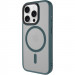 TPU+PC чехол Metal Buttons with Magnetic Safe для Apple iPhone 14 Pro (6.1") (Зеленый / Dark Green)