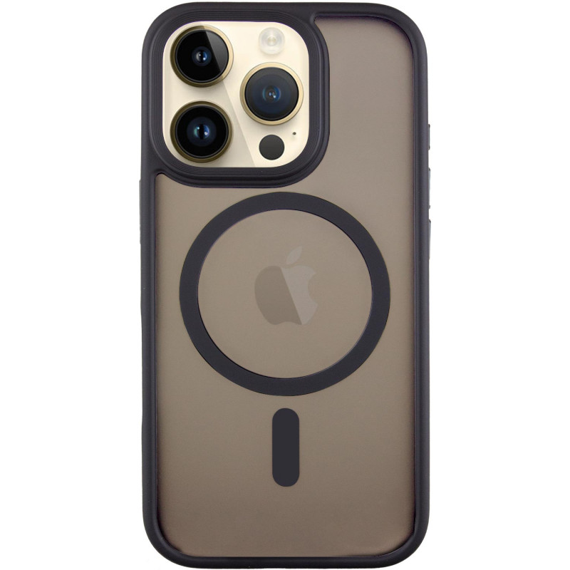 TPU+PC чехол Metal Buttons with Magnetic Safe для Apple iPhone 16 Pro (6.3") (Черный / Black)