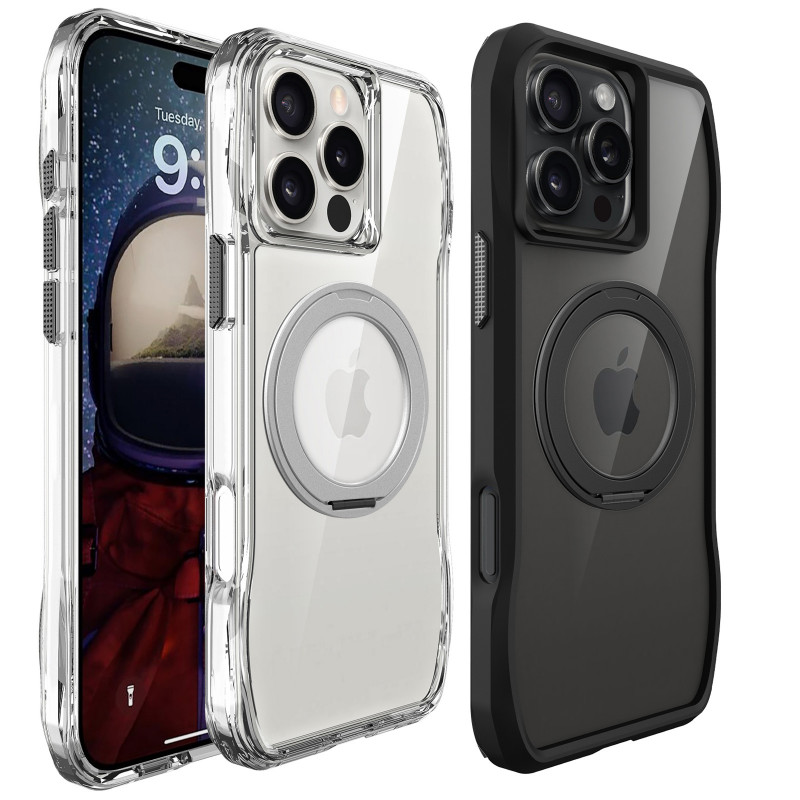 TPU+PC чохол Space Octagon Magnetic Safe with aluminium ring на Apple iPhone 16 Pro (6.3")