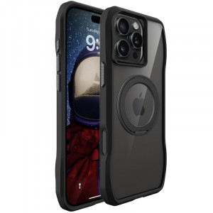TPU+PC чехол Space Octagon Magnetic Safe with aluminium ring для Apple iPhone 16 Pro (6.3")