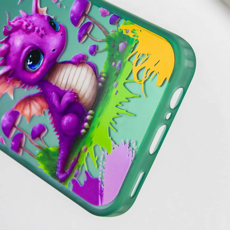 Замовити TPU+PC чохол TakiTaki Graffiti magic glow на Samsung Galaxy S22 Ultra (Baby dragon / Green) на vchehle.ua