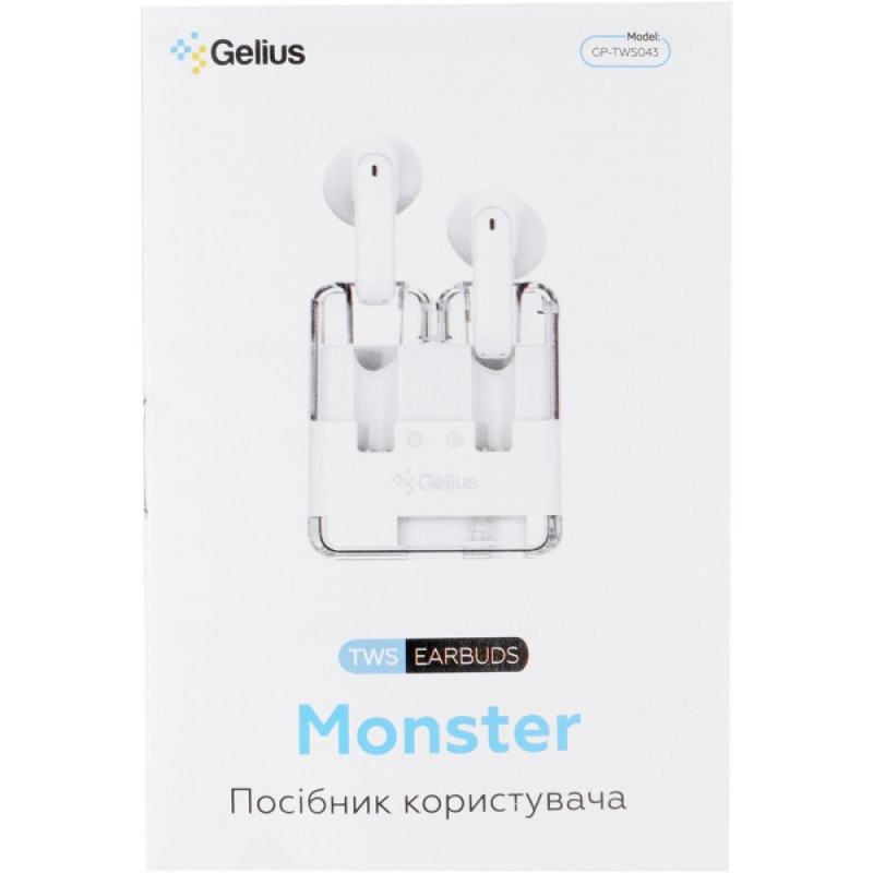 Купити Уцінка Бездротові TWS навушники  Gelius Monster GP-TWS043 (Розкрита упаковка / White) на vchehle.ua
