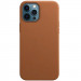 Уценка Кожаный чехол Leather Case (AAA) with Magnetic Fit and Animation для Apple iPhone 12 Pro/12 ( (Эстетический дефект / Saddle Brown)