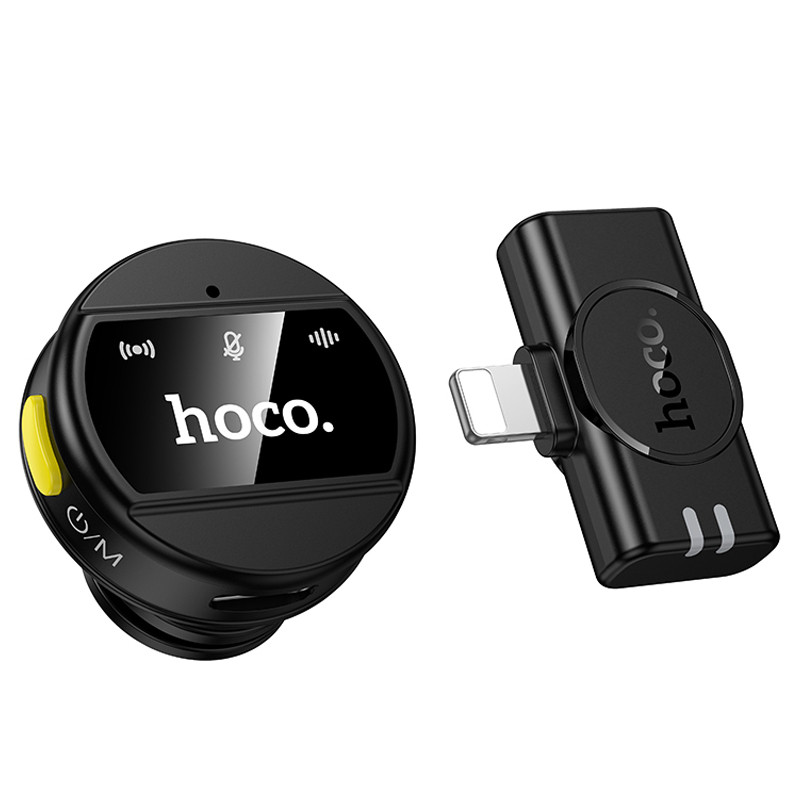 Уцінка Петличний бездротовий мікрофон Hoco L21 Charm Lightning (Пошкоджене пакування / Black) в магазині vchehle.ua