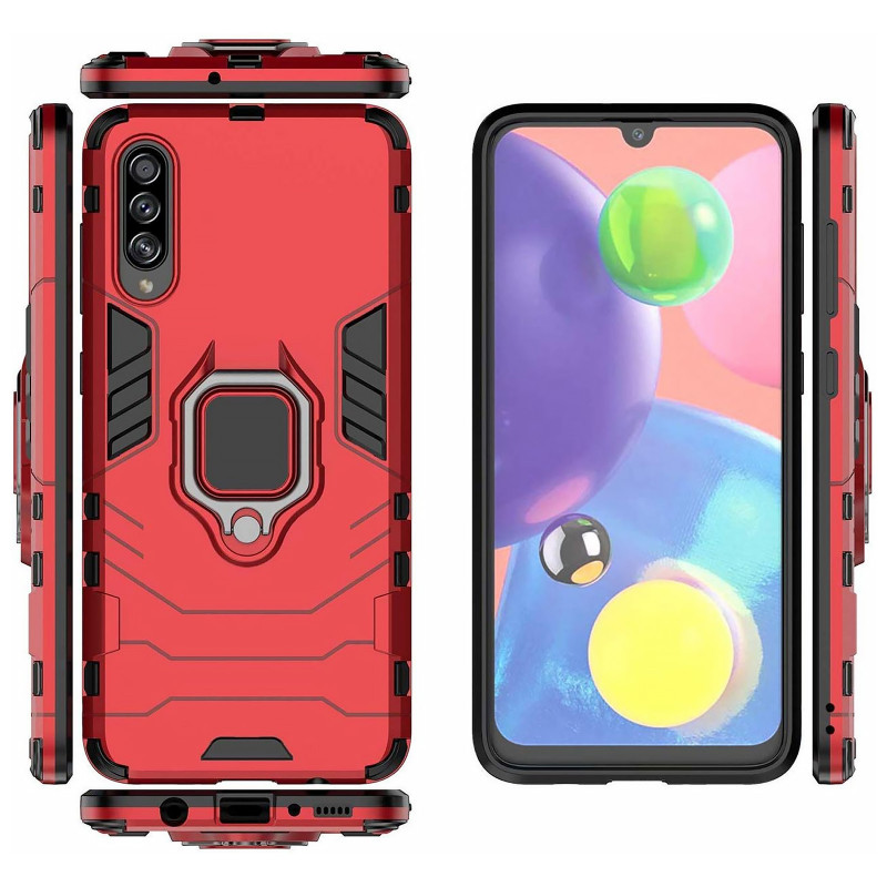 Фото Ударопрочный чехол Transformer Ring for Magnet для Samsung Galaxy A20s (Красный / Dante Red) в магазине vchehle.ua