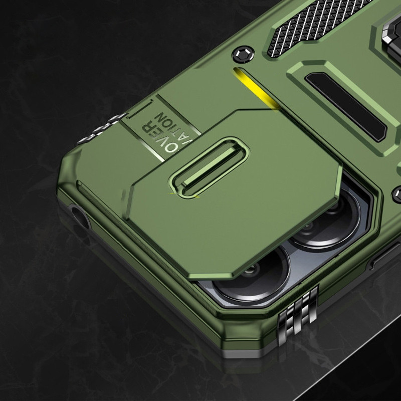 Фото Удароміцний чохол Camshield Army Ring на Xiaomi 17 (Оливковий / Army Green) в маназині vchehle.ua