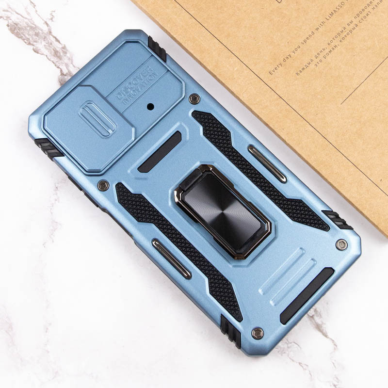 Замовити Удароміцний чохол Camshield Army Ring на Xiaomi Poco F5 / Note 12 Turbo (Блакитний / Light Blue) на vchehle.ua