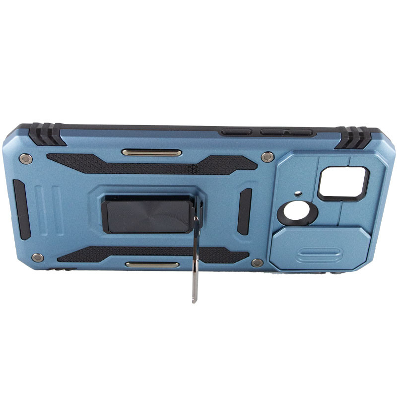 Купити Удароміцний чохол Camshield Army Ring на Xiaomi Redmi 9C / 10A (Блакитний / Light Blue) на vchehle.ua