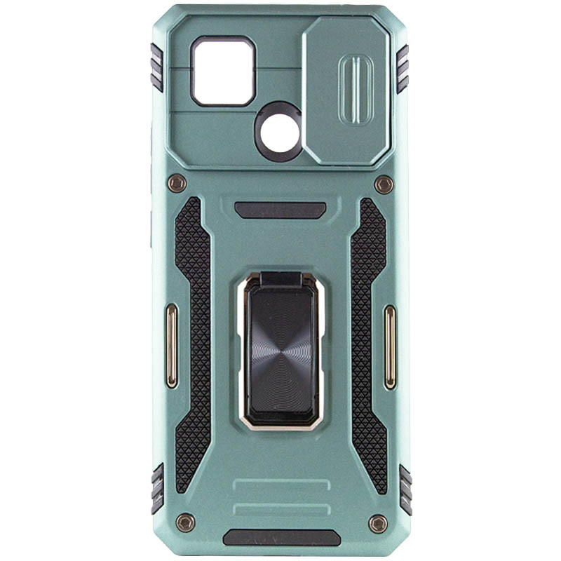 Фото Удароміцний чохол Camshield Army Ring на Xiaomi Redmi 9C / 10A (Зелений / Light Green) в маназині vchehle.ua