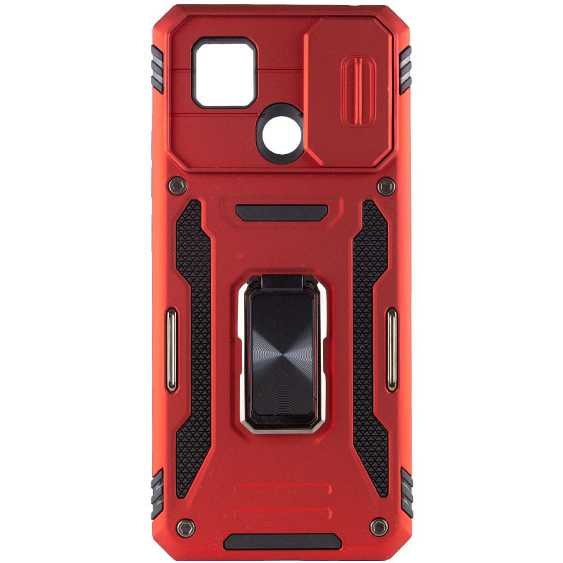 Удароміцний чохол Camshield Army Ring на Xiaomi Redmi 9C / 10A (Червоний / Red) в магазині vchehle.ua