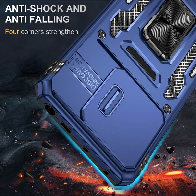 Замовити Удароміцний чохол Camshield Army Ring на Xiaomi Redmi Note 13 Pro 4G / 14s / Poco M6 Pro 4G (Синій / Navy) на vchehle.ua