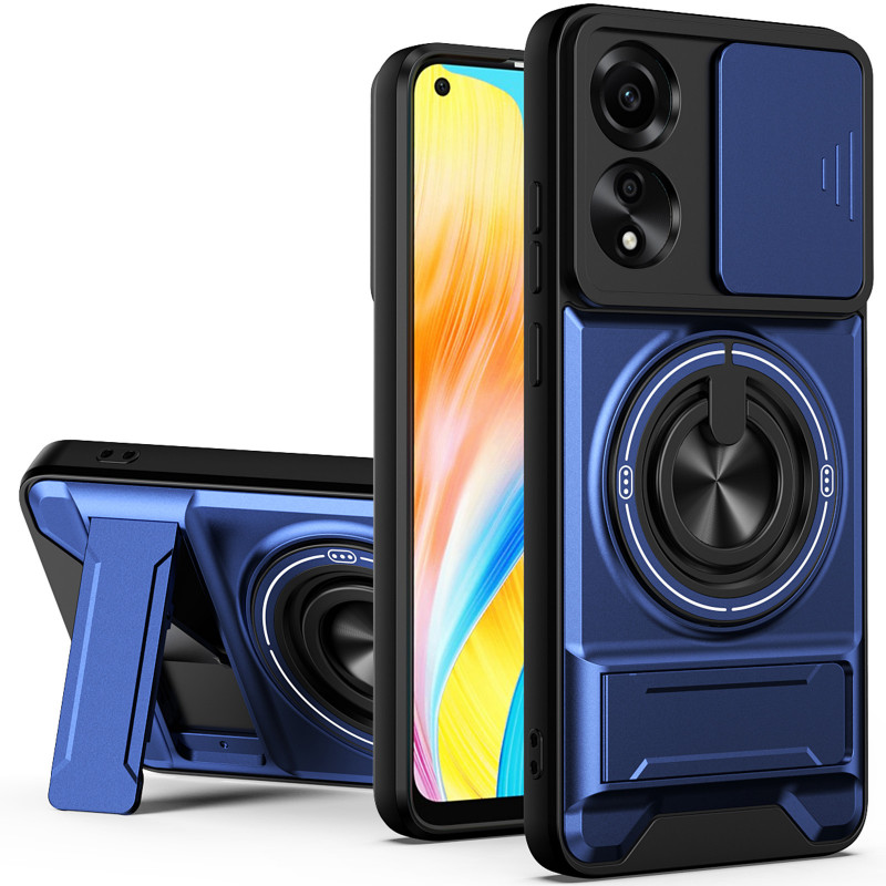 Ударопрочный чехол Camshield StandRing case для Oppo A17 (Blue)