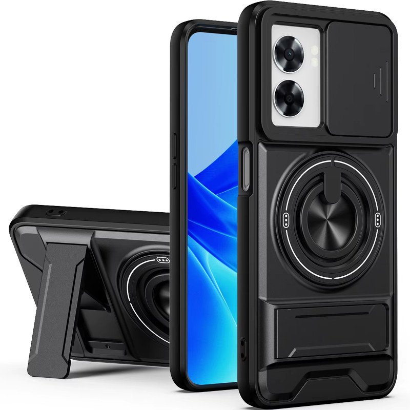 Фото Удароміцний чохол Camshield StandRing case на Oppo A5x (Black) на vchehle.ua