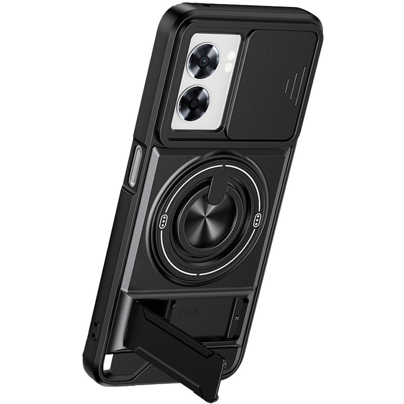 Фото Удароміцний чохол Camshield StandRing case на Oppo A5x (Black) в маназині vchehle.ua
