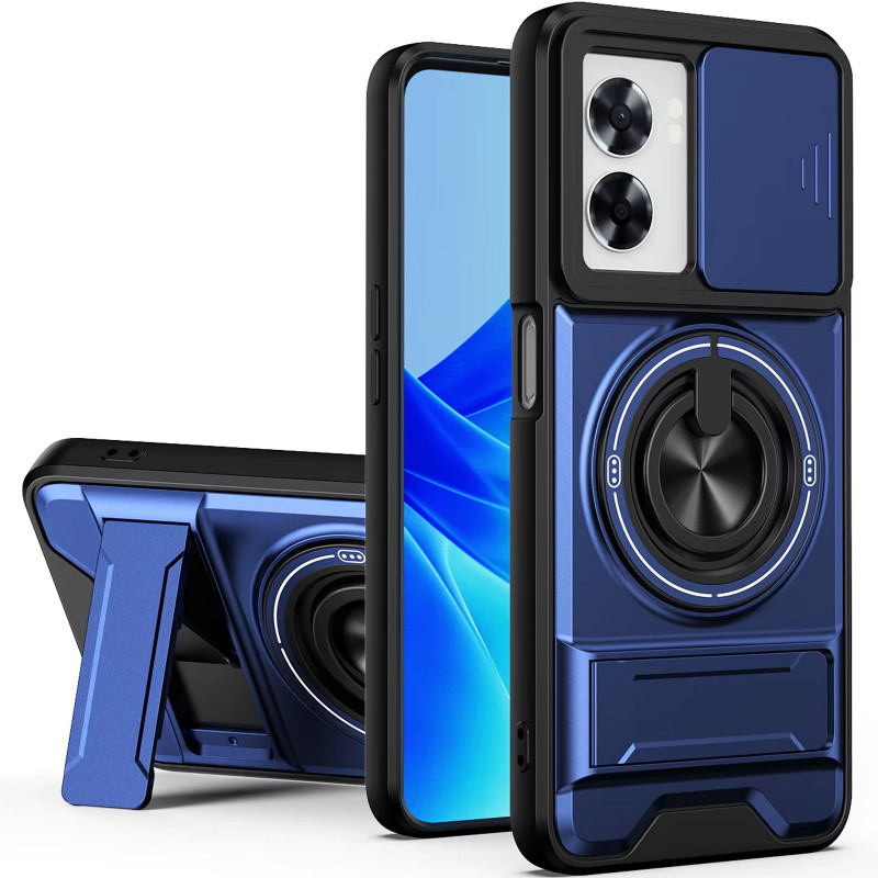 Фото Удароміцний чохол Camshield StandRing case на Oppo A5x (Blue) на vchehle.ua