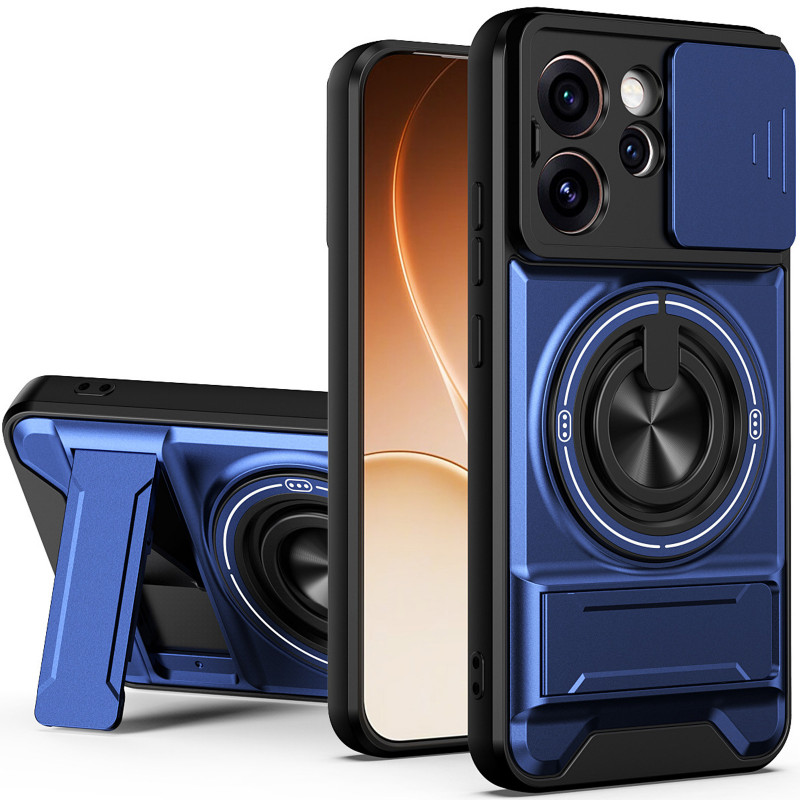 Фото Удароміцний чохол Camshield StandRing case на Oppo Reno 14F (Blue) на vchehle.ua