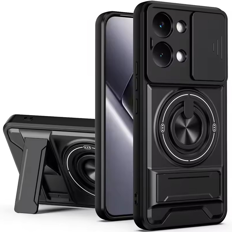 Ударопрочный чехол Camshield StandRing case для Xiaomi Redmi Note 13 4G (Black)