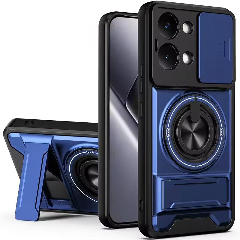 Ударопрочный чехол Camshield StandRing case для Xiaomi Redmi Note 13 4G (Blue)