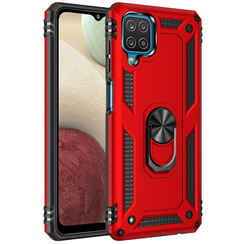 Ударостійкий чохол Serge Ring for Magnet на Samsung Galaxy A12 / M12 (Червоний)