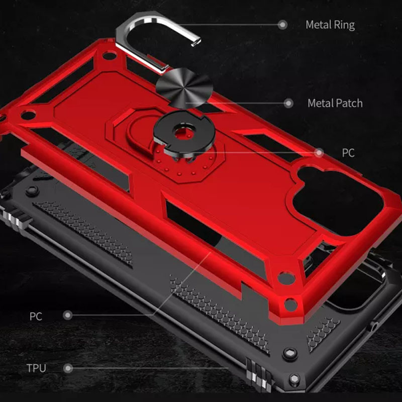 Ударостійкий чохол Serge Ring for Magnet на Samsung Galaxy A12 / M12 (Червоний) в магазині vchehle.ua