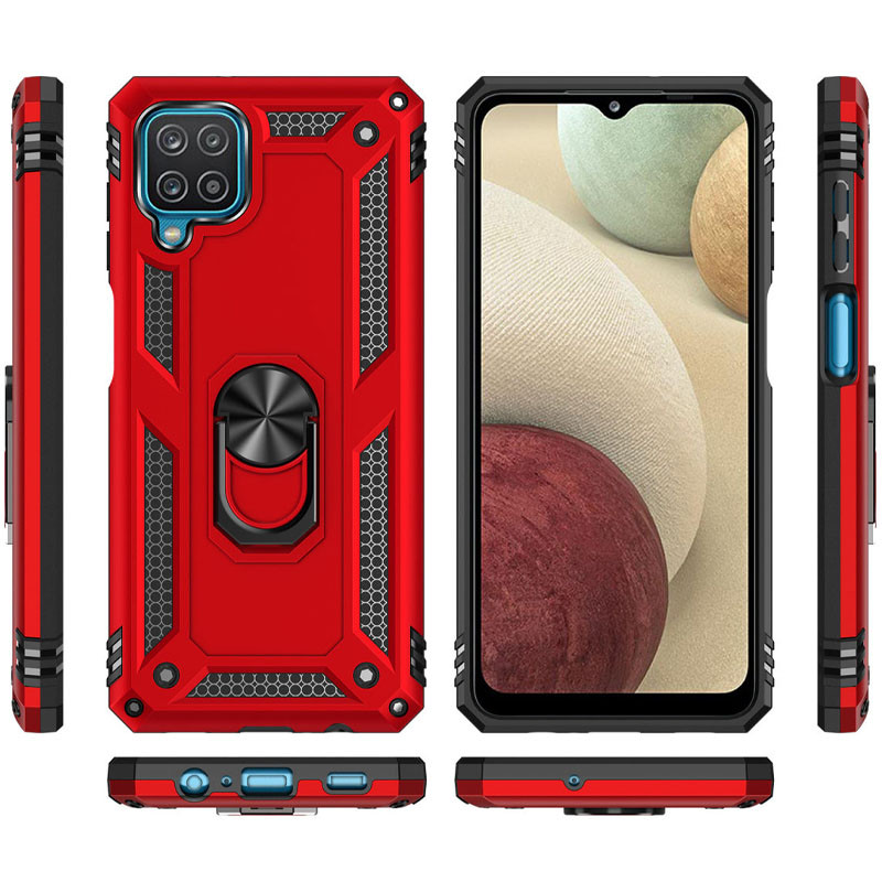 Замовити Ударостійкий чохол Serge Ring for Magnet на Samsung Galaxy A12 / M12 (Червоний) на vchehle.ua