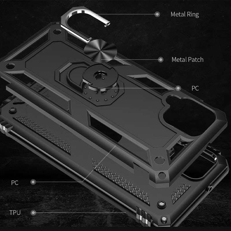 Фото Ударостійкий чохол Serge Ring for Magnet на Samsung Galaxy A12 / M12 (Чорний) в маназині vchehle.ua