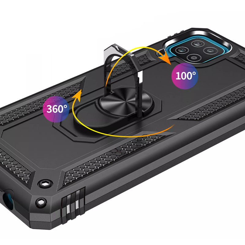 Ударостійкий чохол Serge Ring for Magnet на Samsung Galaxy A12 / M12 (Чорний) в магазині vchehle.ua