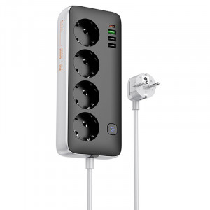 Подовжувач Hoco AC22 Sunlight (PD30W/1C/3A/4xSocket) (1.5m)