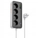 Удлинитель Hoco AC22 Sunlight (PD30W/1C/3A/4xSocket) (1.5m) (Black)