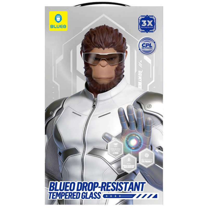 Захисне 2.5D скло Blueo Drop-Resistant (35+ KG) на Apple iPhone 17 Pro Max / 16 Pro Max 6.9" (Чорний) в магазині vchehle.ua
