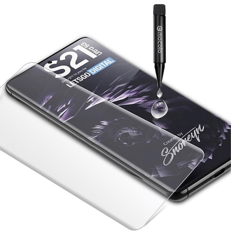Захисне 3D скло Mocolo з УФ лампою на Samsung Galaxy S21 Ultra (Прозорий) в магазині vchehle.ua