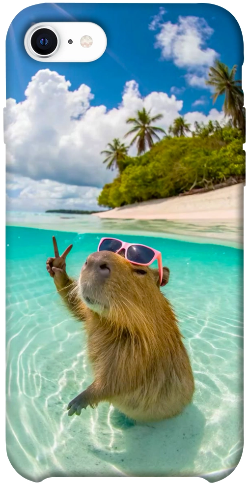 Чехол Сapybara vacation для iPhone SE (2020)
