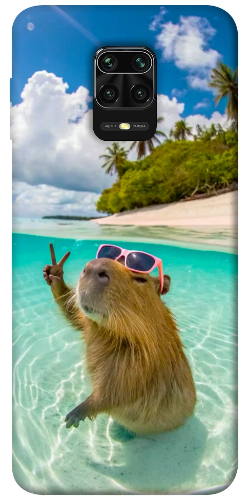 Чехол Сapybara vacation для Xiaomi Redmi Note 9 Pro