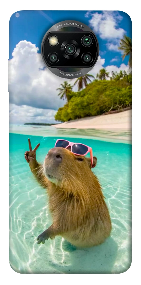 Чехол Сapybara vacation для Xiaomi Poco X3 NFC