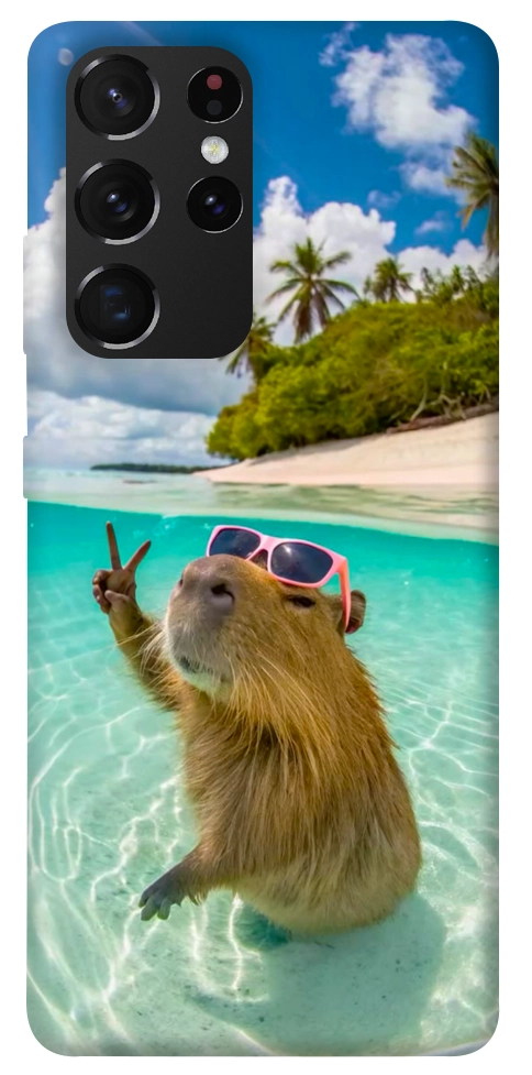 Чехол Сapybara vacation для Galaxy S21 Ultra