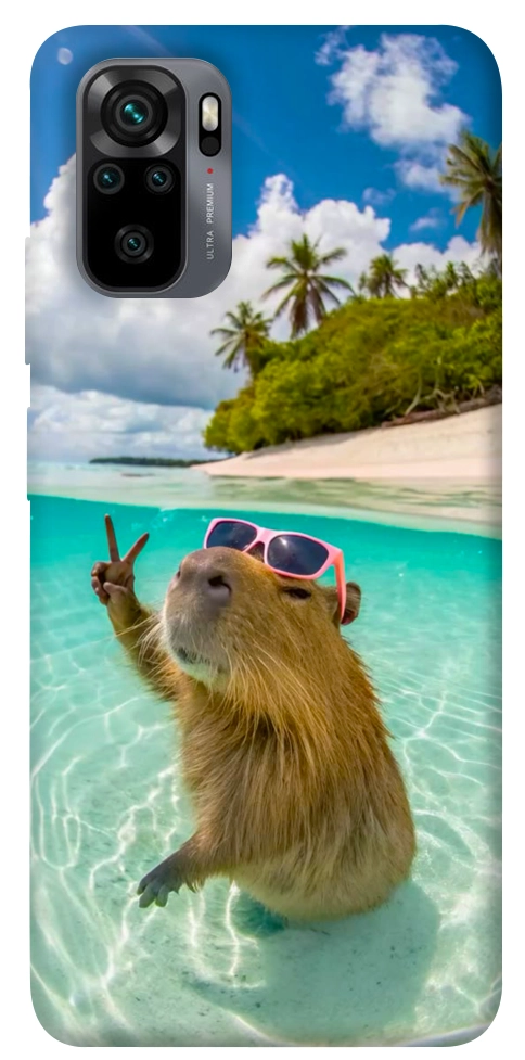 Чохол Сapybara vacation для Xiaomi Redmi Note 10